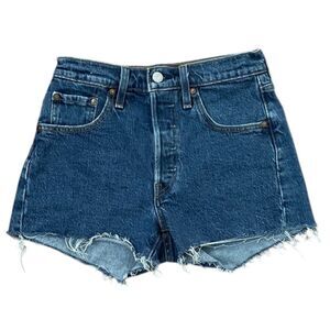 Levi's 501 Denim Cut-Off Blue Jean Shorts Womens Size 25 Button Fly